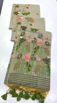 Munga Cotton Sarees With Elegant Floral Pallu (7)