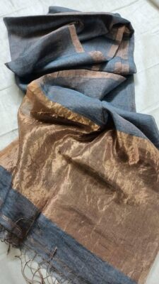 Plain Jayshree Tissue Line Linen Sarees (12)