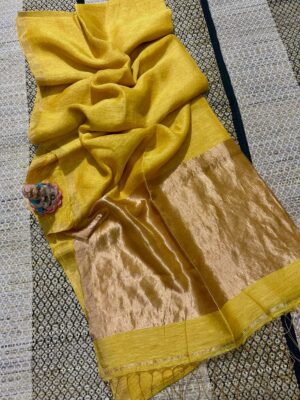Plain Jayshree Tissue Line Linen Sarees (5)