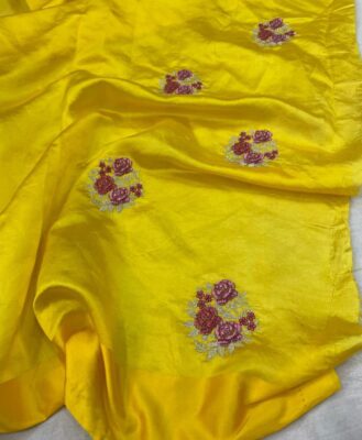 Pure Satin Border Tissue Sarees With Blouse (8)