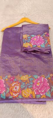 Pure Tissue Kora Embroidary Sarees (53)