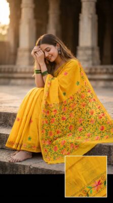 Chanderi Kathaiwari Embroidary Sarees (16)