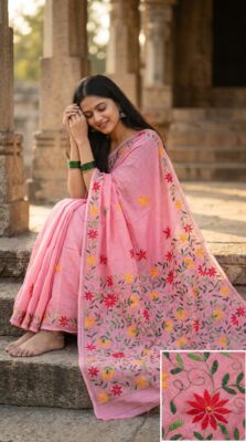 Chanderi Kathaiwari Embroidary Sarees (2)