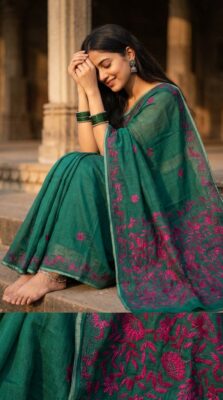 Chanderi Kathaiwari Embroidary Sarees (25)
