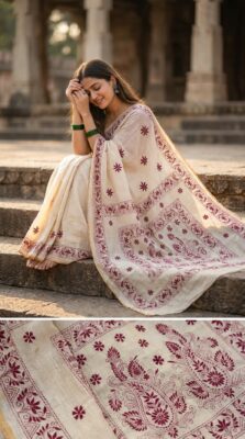 Chanderi Kathaiwari Embroidary Sarees (26)