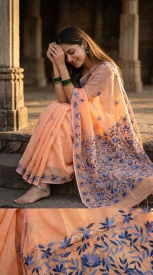 Chanderi Kathaiwari Embroidary Sarees (27)