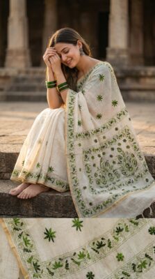 Chanderi Kathaiwari Embroidary Sarees (4)